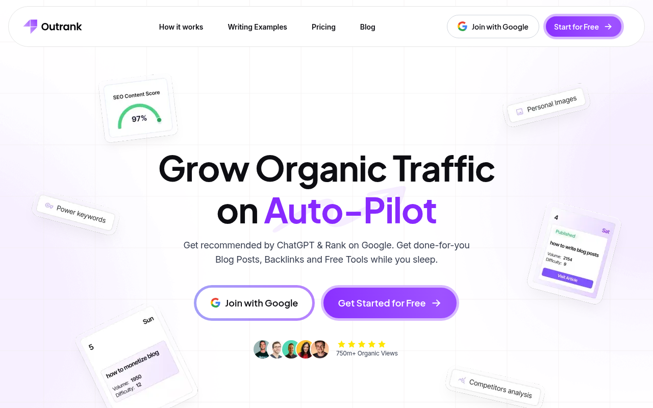 Outrank homepage