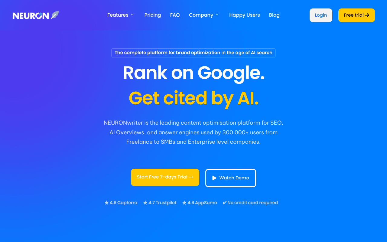 NEURONwriter homepage